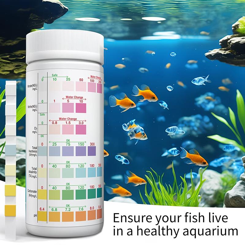 Reef Aquarium - 水槽用水質検査ストリップ 8 in 1 広範囲検査キット 海水サンゴ礁水槽用