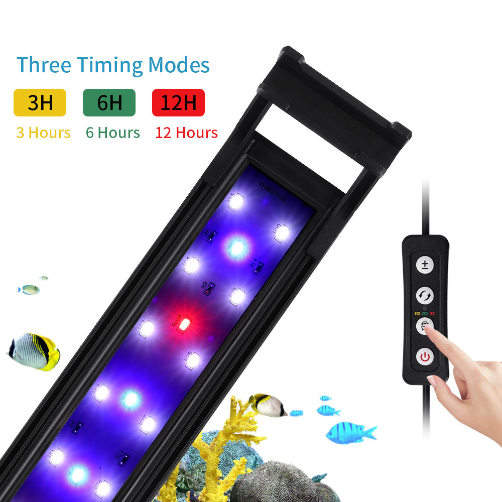Reef Lighting - 水槽ブラケットライトの明るさ調整可能、水槽ライトの照明効果、タイマー付き水槽造園ライト