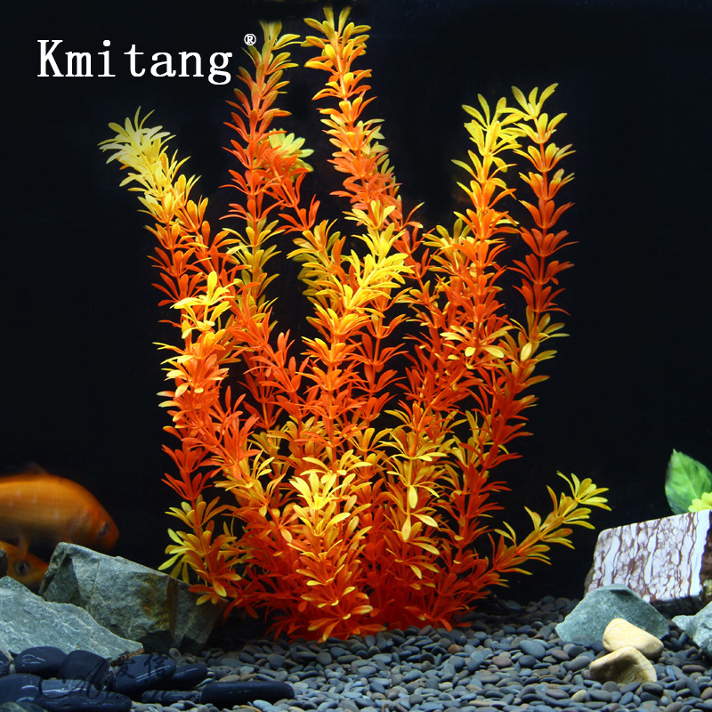 Ocean Aquarium - 100cmのトロピカルプラント、大型人工水草、水中植物、ソフトプラスチック製の人工樹木、水槽の装飾用