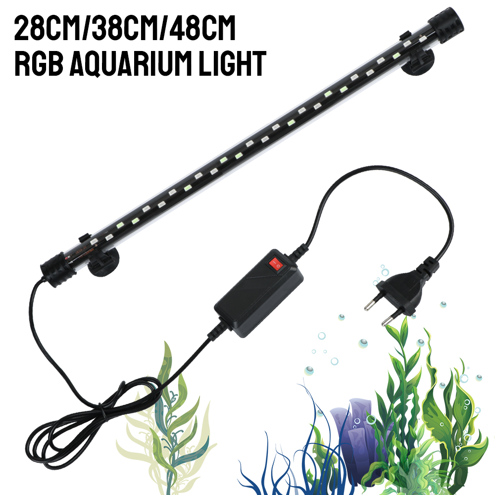 Aquarium Marine Lights - HD LED水中水族館ランプ,ローマントバー,GB栽培,28-48 cm, 90〜260V,水中照明装飾