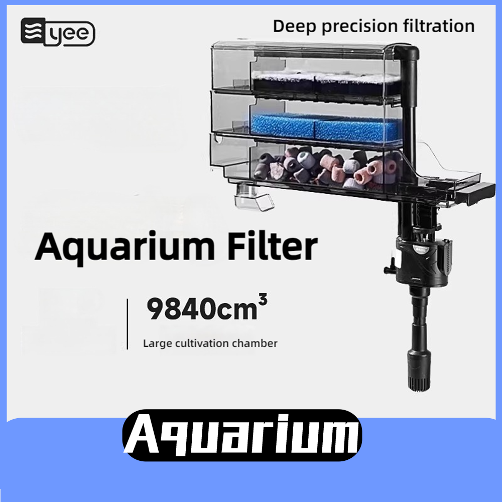 Reef Tank Filter - イーアクアリウムフィルター浄水フィルターボックス循環3in1トップドリップボックス低水位サンゴ礁水槽用