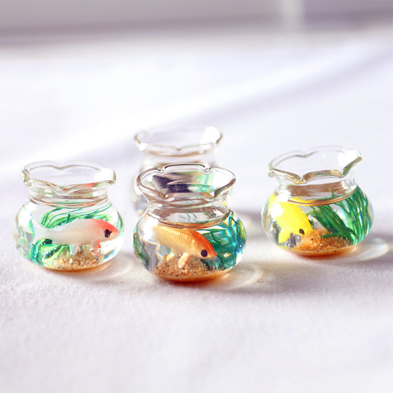 Ocean Aquarium - 家の装飾、ドールハウス、装飾用おもちゃ、ドール水槽、ドールハウス用ミニチュア、ガラス製の魚鉢、水槽、ドールハウス用、汎用ボックス