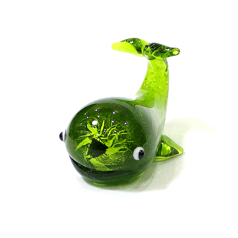 Muranoガラスクジラミニチュア像銀箔工芸かわいい海洋動物 - Marine Aquarium のレビューと価格