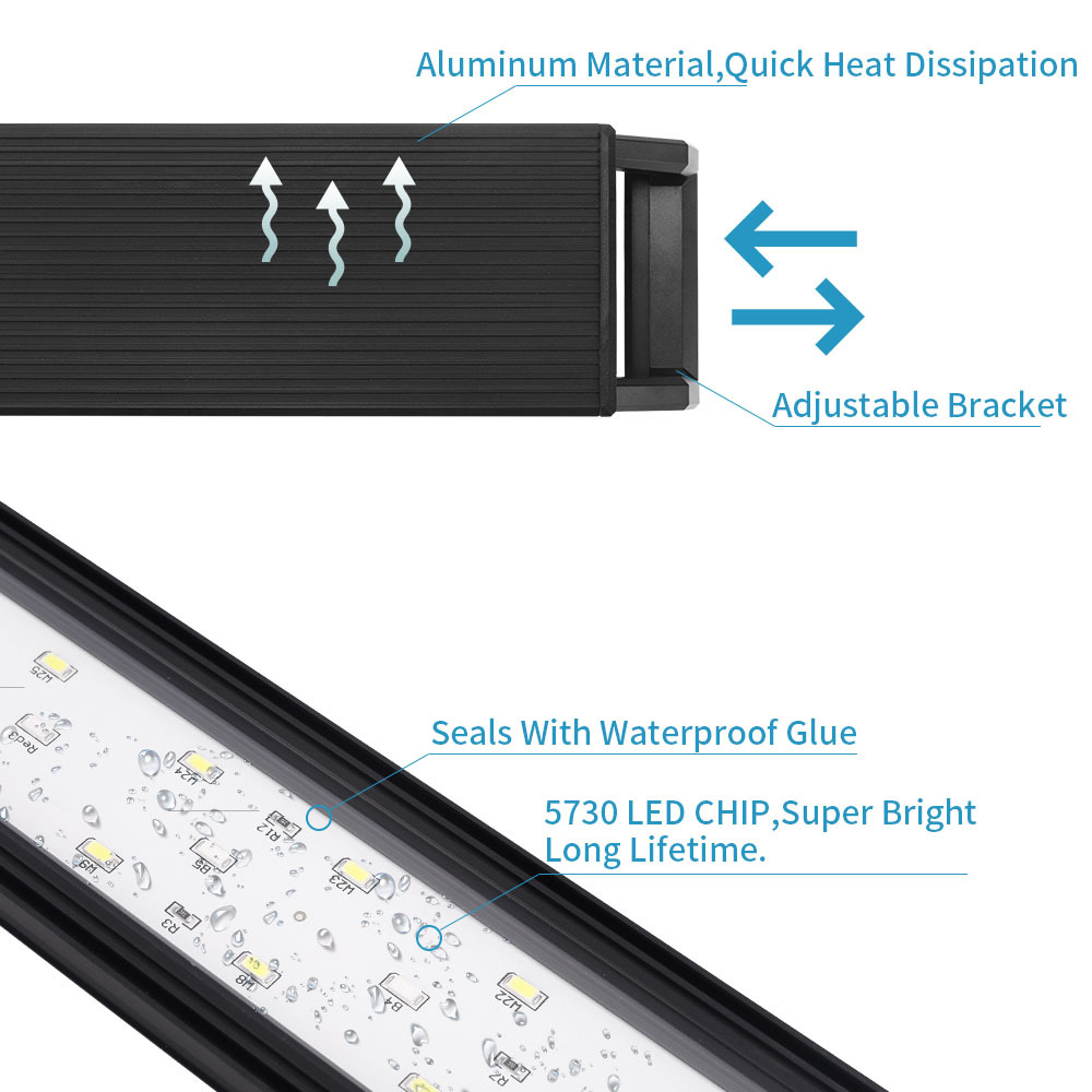 水槽ブラケットライトの明るさ調整可能、水槽ライトの照明効果、 - Reef Lighting のレビューと価格