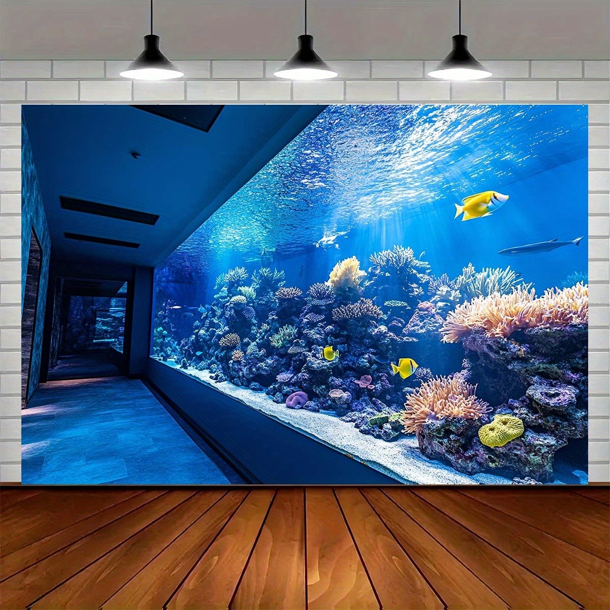 鮮やかな水中水族館タペストリー サンゴ礁 カラフルな魚の壁掛 - Reef Aquarium のレビューと価格