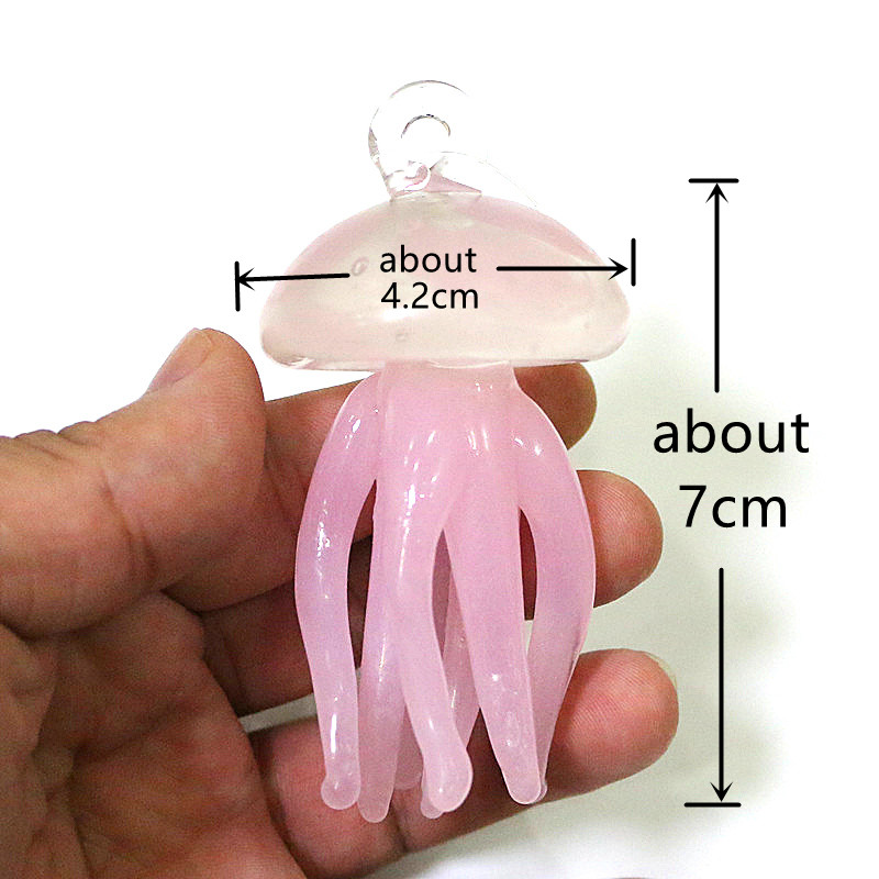 ピンククラゲガラスペンダントかわいい海洋動物魅力装飾品家庭用 - Marine Aquarium のレビューと価格